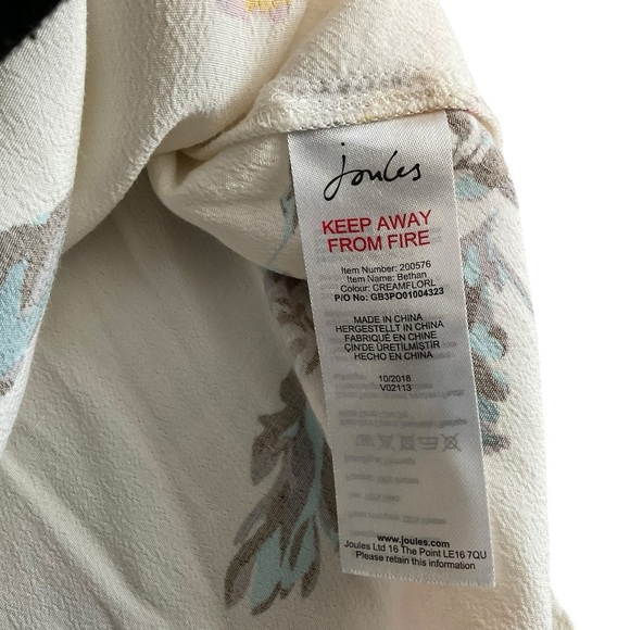 Joules Cream Relaxed Bib Collar Blouse - Picture 9 of 9